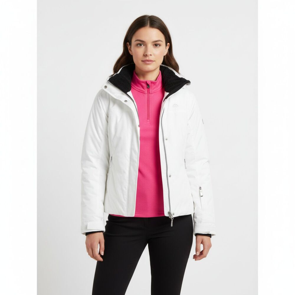 Obermeyer White & Black Venus With Fur Hooded Ski Snowboard Snow Winter Jacket 8